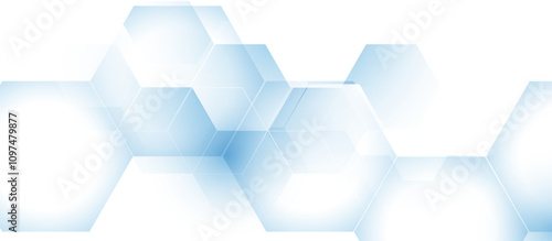 Abstract Hexagonal Background in Light Blue Tones