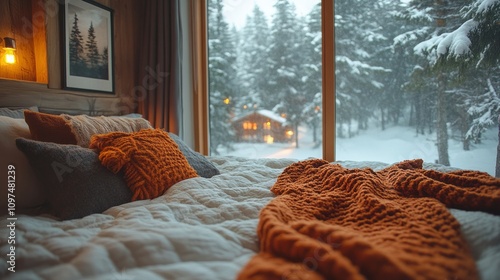 Cozy Winter Cabin Bed With ...
