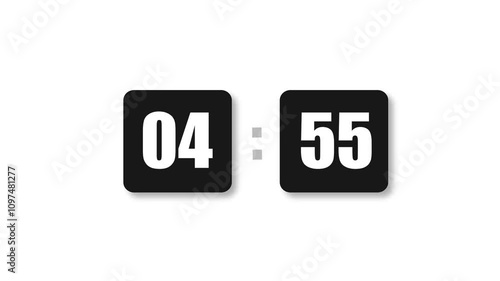 Five Minute Timer. 5 Minute Animation Countdown Timer. Countdown 5 Minutes Animation. 4K Resolution