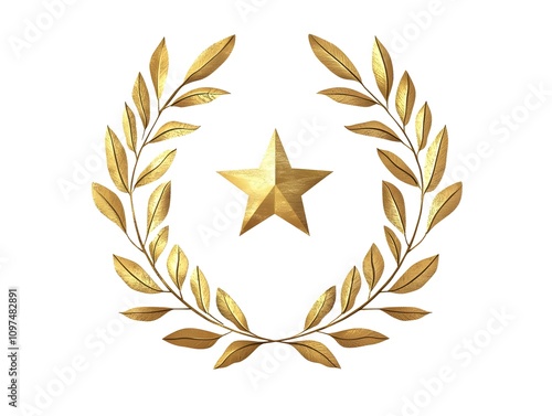 Golden logo frame,Elegant Golden Laurel Wreath Emblem