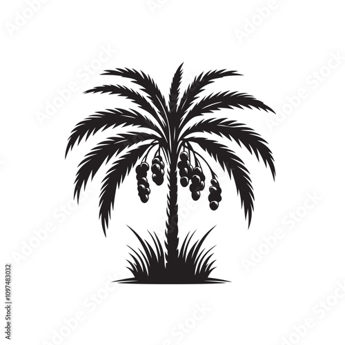 Palm Tree Silhouette, Silhuette Plam Tree, vector Plam tree design