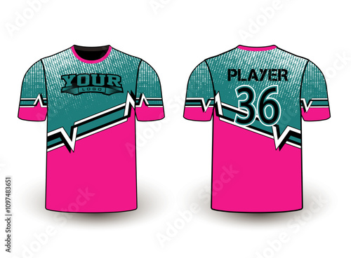 All sports player jersey design with an elegant edgy and wild look. Sports gear template mockup perfect fit for all sports. The designs that go on casual wear, shirts, fashion apparel, and all kind 