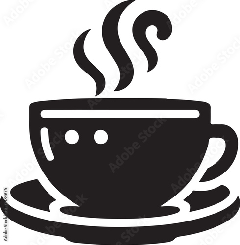 Silhouette of simple isometric coffee cup