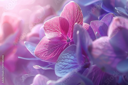 Dreamy Blue and Purple Hydrangea Flowers – Ethereal Close-Up Photography