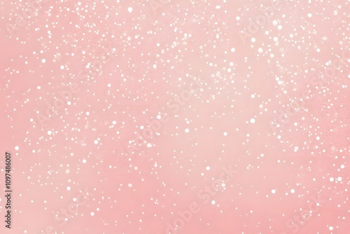 A soft pink background with scattered white dots, resembling a dreamy, whimsical atmosphere.