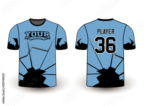 All sports player jersey design with an elegant edgy and wild look. Sports gear template mockup perfect fit for all sports. The designs that go on casual wear, shirts, fashion apparel, and all kind 