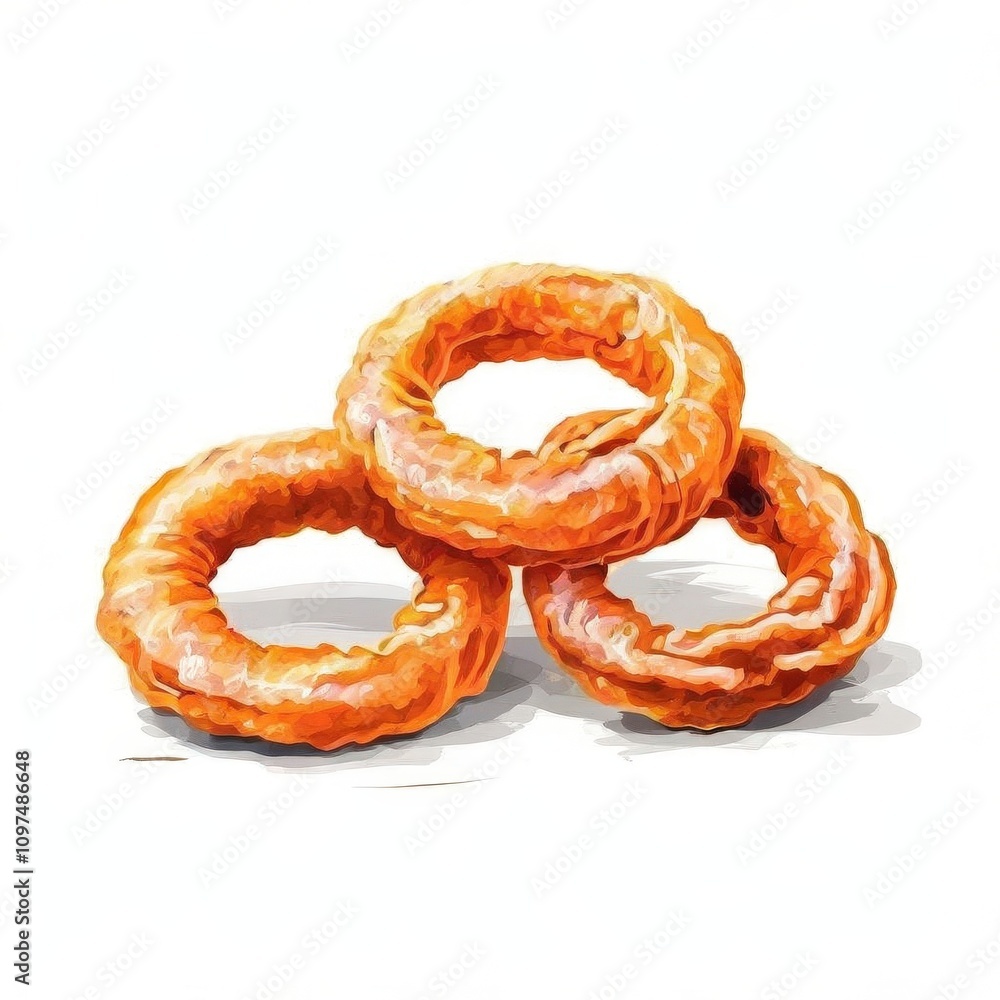 the AI Image Generator, Stacked Golden Onion Rings Against the AI Image Generator, Stacked Golden Onion Rings Against