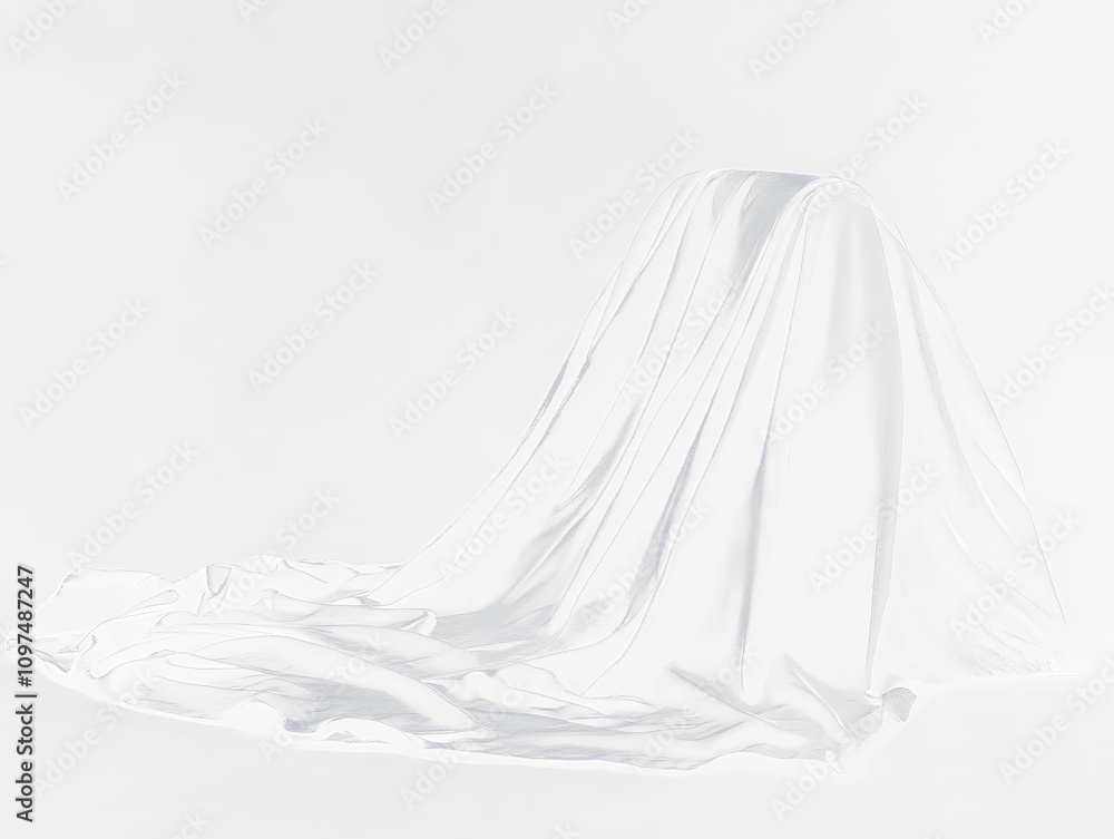 Black silk cloth draped over an unseen object, creating mystery and intrigue against a dark Transparent Background. Black silk cloth draped over an unseen object, creating mystery and intrigue against a dark Transparent Background.