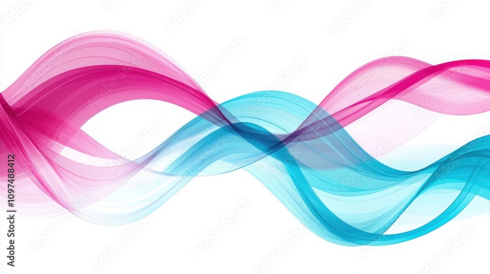 Abstract Pink and Blue Waves Abstract Pink and Blue Waves