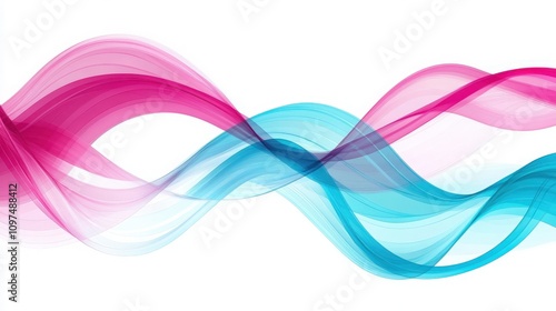 Abstract Pink and Blue Waves