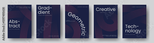 Abstract gardient lines cover or poster, technology design