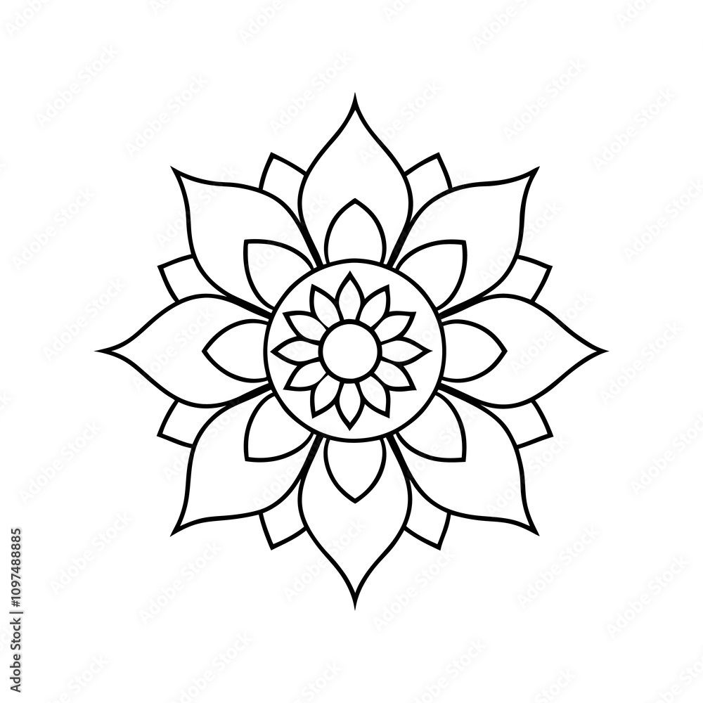 mandala lotus flower isolated on white background mandala lotus flower isolated on white background