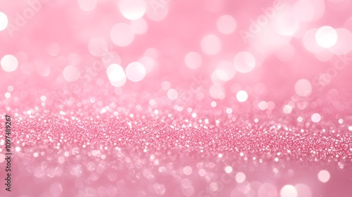 A soft pink background with sparkling bokeh effects, ideal for design and decoration.