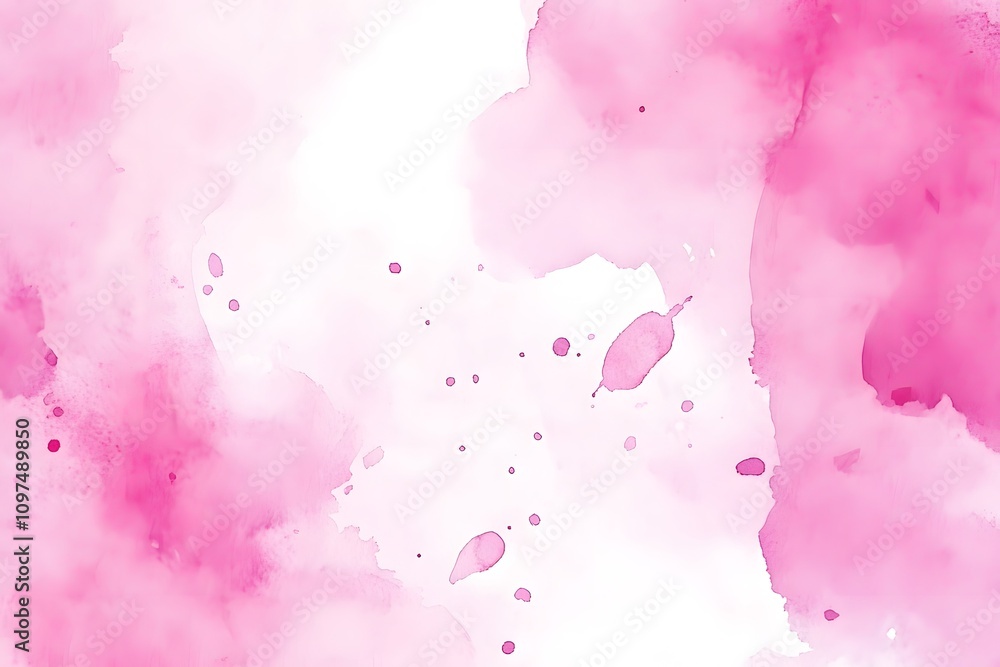 Obraz premium A soft pink watercolor background with gentle splashes and gradients.