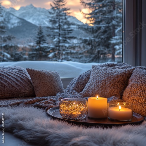 Cozy Winter Scene with Cand...