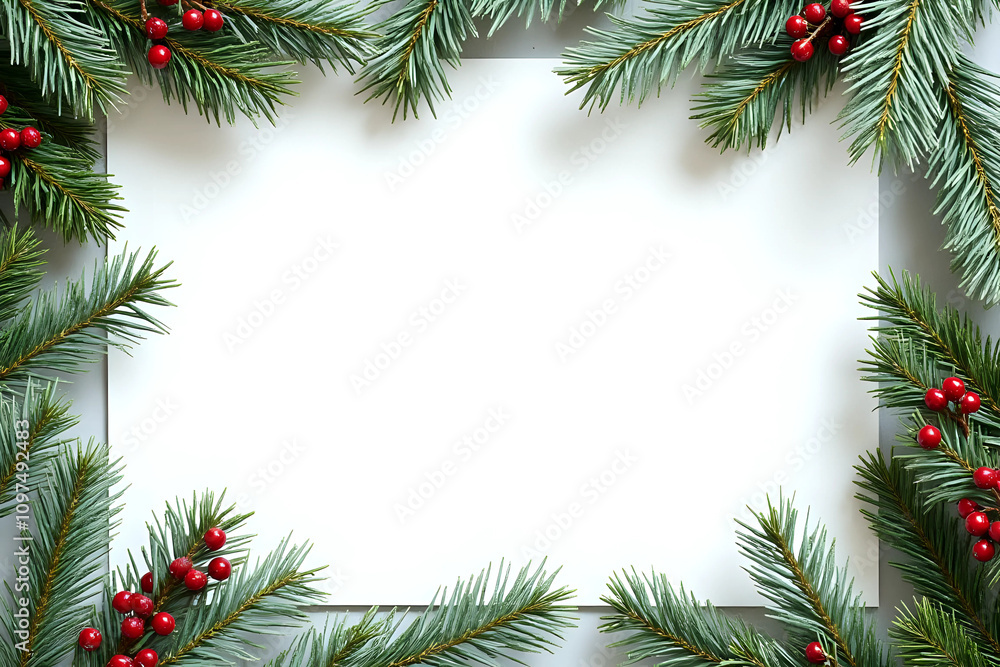 Christmas tree branches on note paper Christmas tree branches on note paper