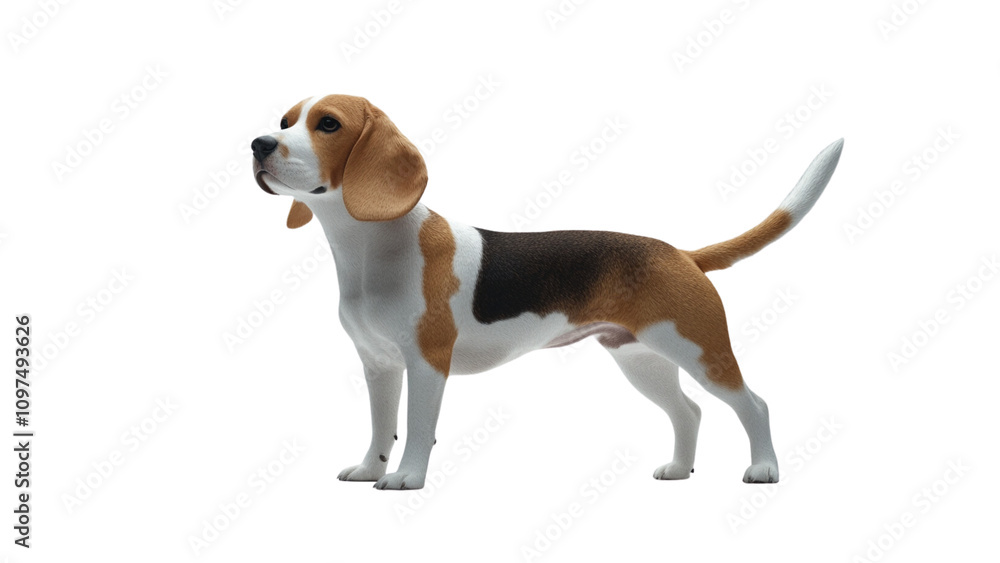 Transparent background realistic beagle dog stands proudly, showcasing its distinctive brown and white coat. This playful and friendly breed is known for its keen sense of smell and energetic nature Transparent background realistic beagle dog stands proudly, showcasing its distinctive brown and white coat. This playful and friendly breed is known for its keen sense of smell and energetic nature