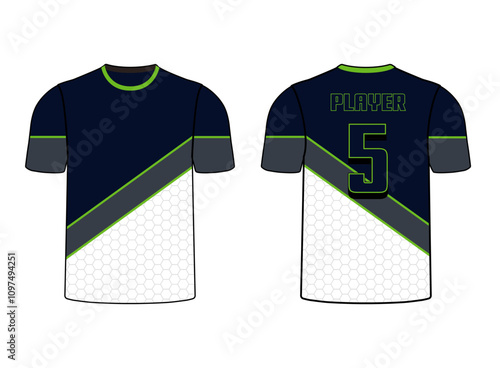 All sports player jersey design with an elegant edgy and wild look. Sports gear template mockup perfect fit for all sports. The designs that go on casual wear, shirts, fashion apparel, and all kind 