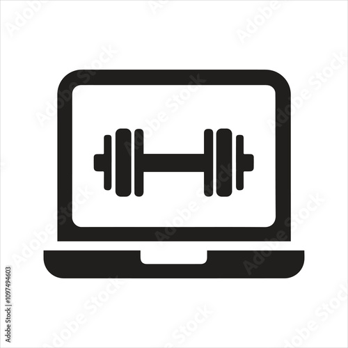 Online Workout icon. Online fitness icon
