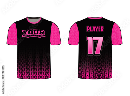 All sports player jersey design with an elegant edgy and wild look. Sports gear template mockup perfect fit for all sports. The designs that go on casual wear, shirts, fashion apparel, and all kind 