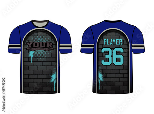 All sports player jersey design with an elegant edgy and wild look. Sports gear template mockup perfect fit for all sports. The designs that go on casual wear, shirts, fashion apparel, and all kind 