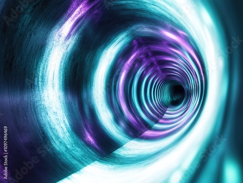 Blue and Purple Tunnel with Light