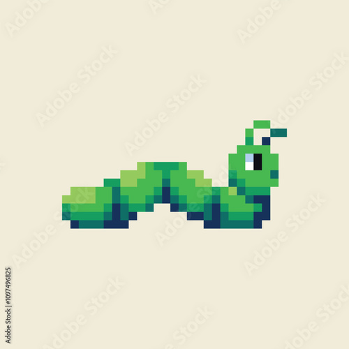 this is Caterpillar in pixel art ,this item good for presentations,stickers, icons, t shirt design,game asset,logo and your project.