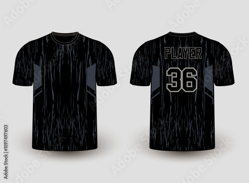 All sports player jersey design with an elegant edgy and wild look. Sports gear template mockup perfect fit for all sports. The designs that go on casual wear, shirts, fashion apparel, and all kind 