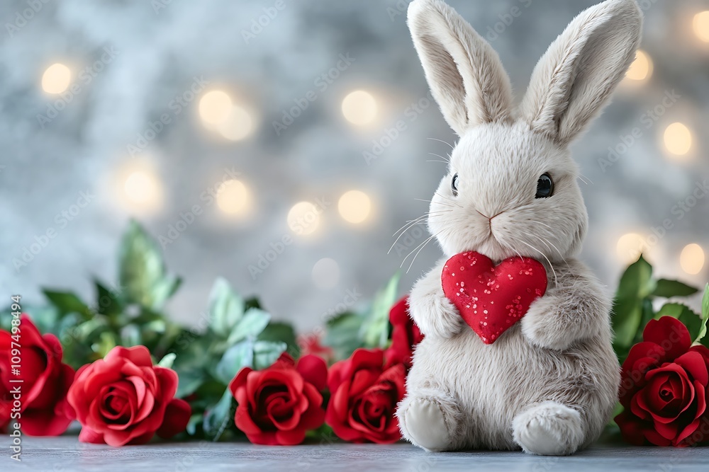 Obraz premium Rabbit doll, new year gift concept.