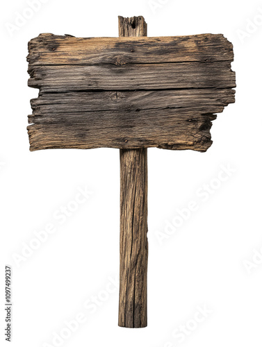 Rustic Wooden Signpost with Weathered Texture photo