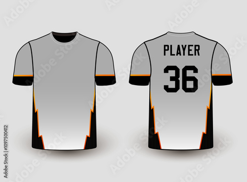 All sports player jersey design with an elegant edgy and wild look. Sports gear template mockup perfect fit for all sports. The designs that go on casual wear, shirts, fashion apparel, and all kind 