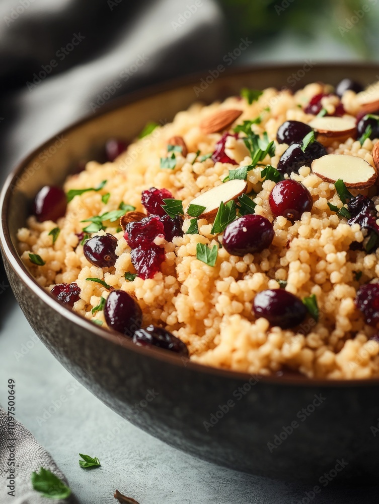 Rice bowl with cranberries and almonds Rice bowl with cranberries and almonds