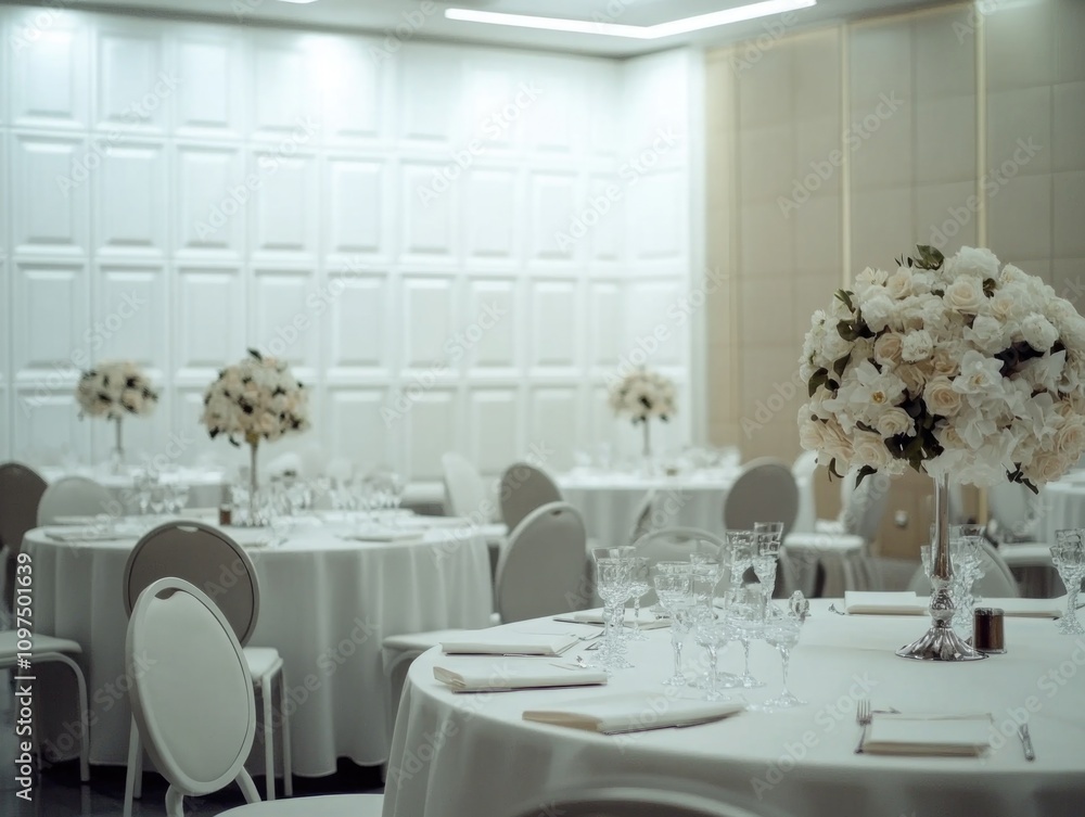 White Table with Flowers White Table with Flowers