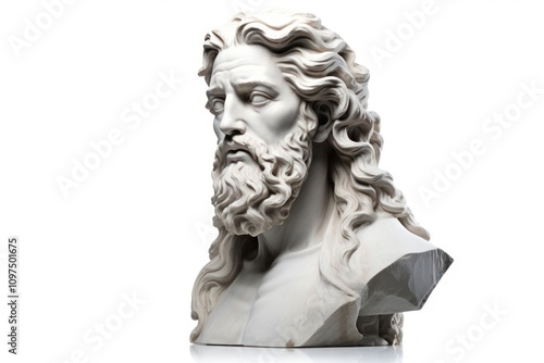 Greek sculpture jesus statue portrait art.