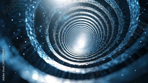 Wallpaper Mural Abstract Tunnel with Light and Textures in a Deep Digital Space Perspective Torontodigital.ca