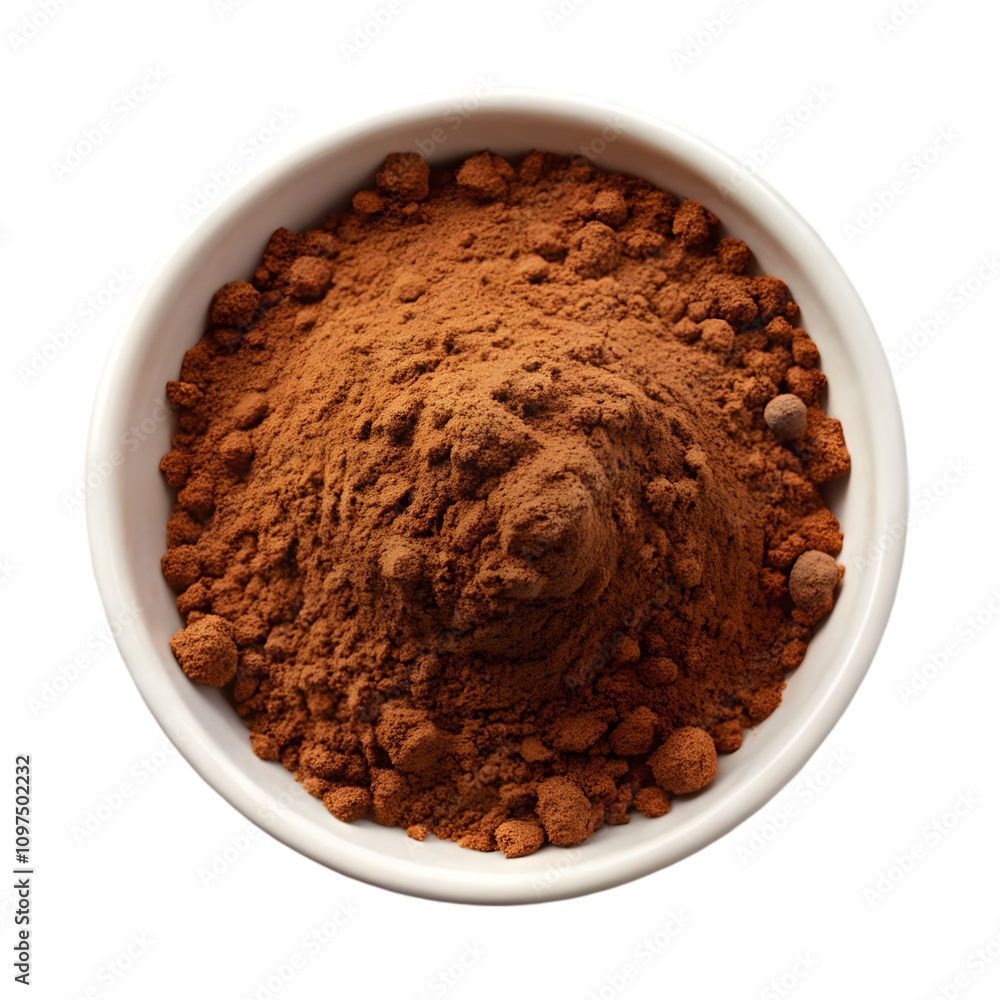Cocoa powder isolated on transparent background Cocoa powder isolated on transparent background