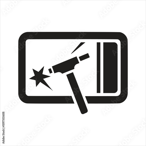 Break glass in case of emergency. Break the window icon