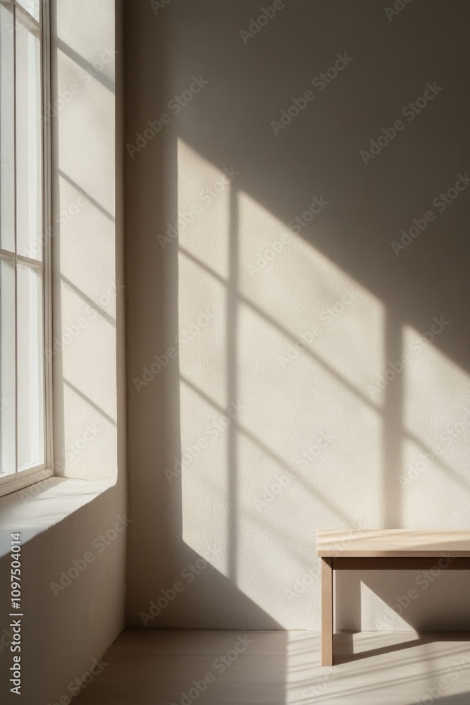 Wooden Bench by Window Wooden Bench by Window