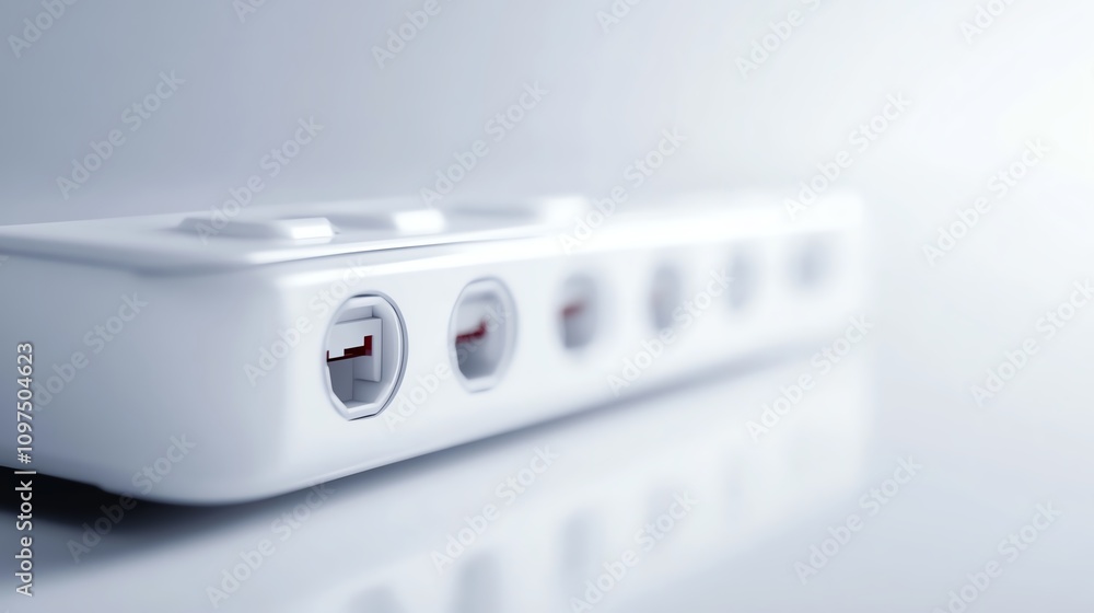 Modern power strip with multiple sockets, white isolate background. Modern power strip with multiple sockets, white isolate background.