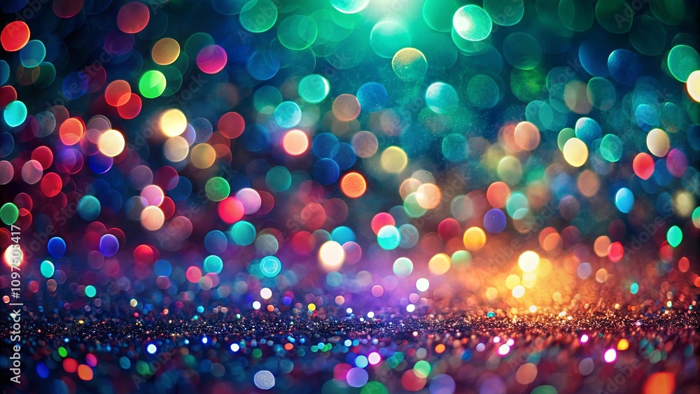Abstract Festive Background with Sparkling Glitter and Colorful Bokeh Lights Abstract Festive Background with Sparkling Glitter and Colorful Bokeh Lights