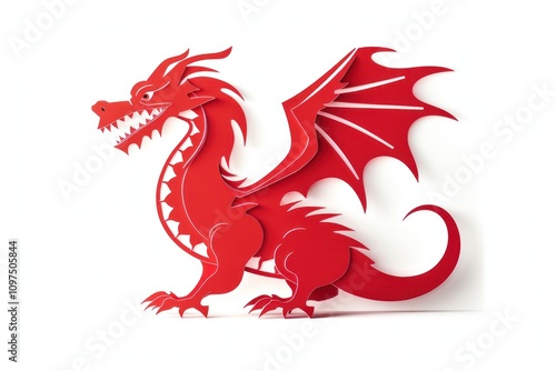 Dragon white background representation creativity.