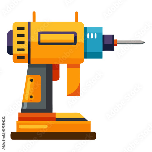 drilling machine clipart cartoon Illustration drawing