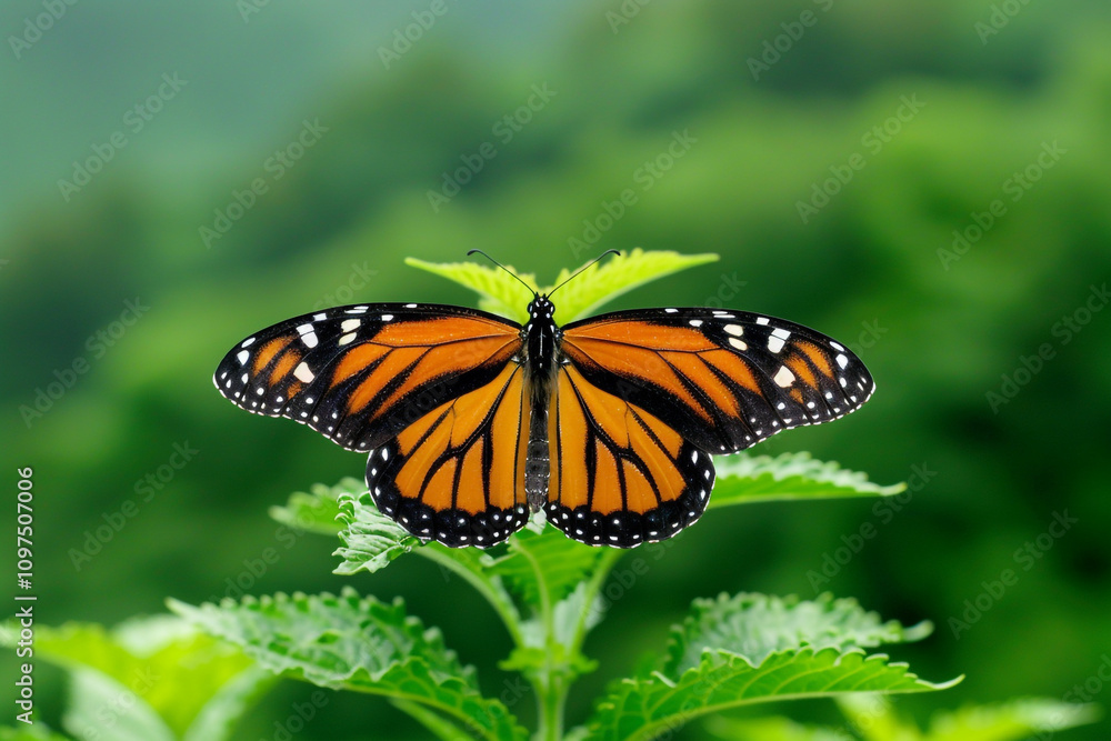 Fototapeta premium Stunning Butterfly Perched on Vibrant Wildflower