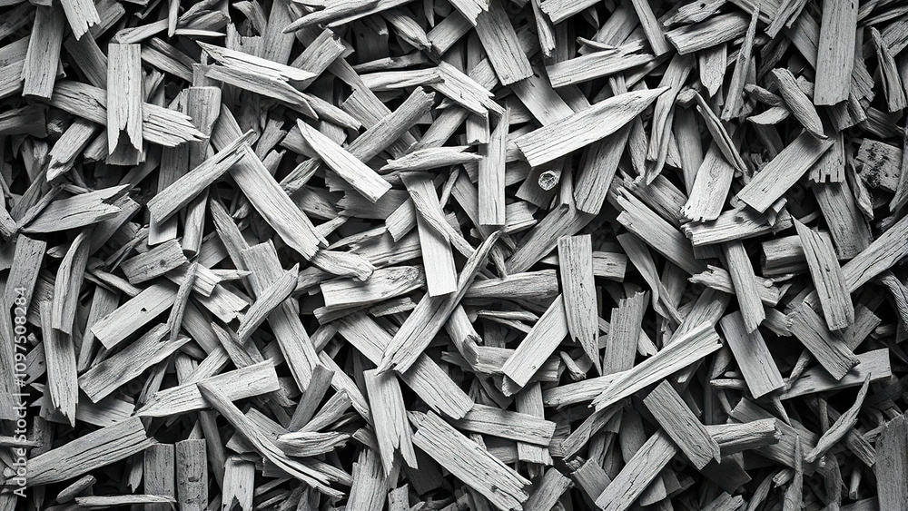 Distressed wooden shavings texture in black and white, fibers, close up, black and white Distressed wooden shavings texture in black and white, fibers, close up, black and white