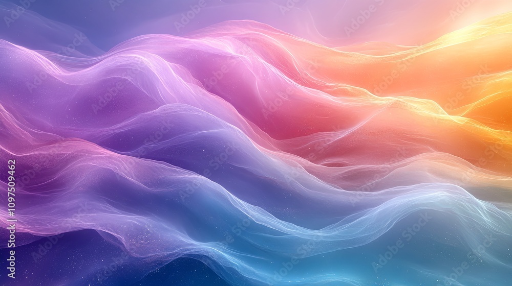 Fototapeta premium Soft Lavender Waves with Colorful Gradients