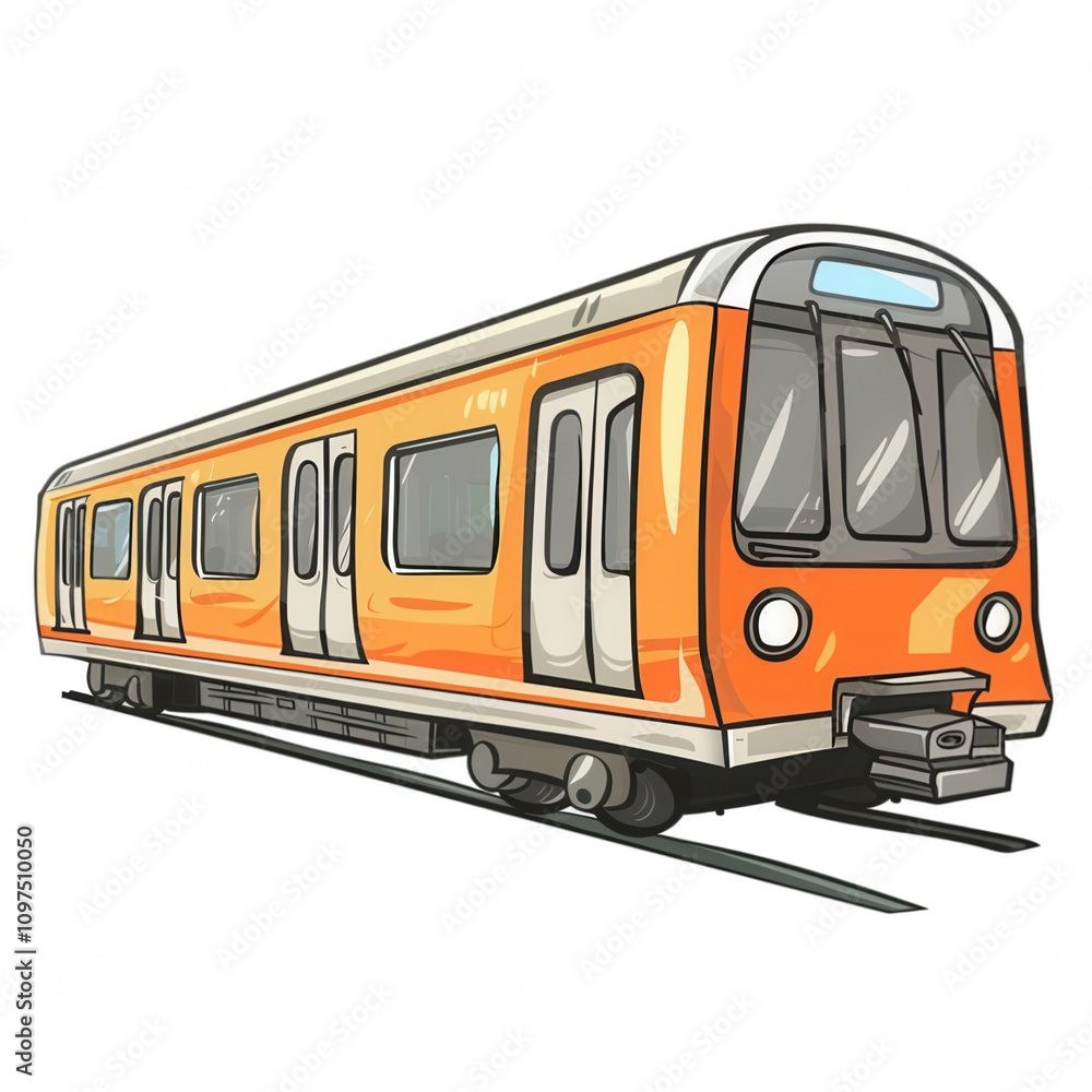 Subway train illustration urban environment digital artwork transparent background Subway train illustration urban environment digital artwork transparent background