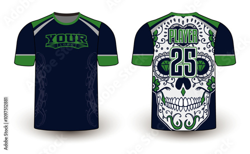 All sports player jersey design with an elegant edgy and wild look. Sports gear template mockup perfect fit for all sports. The designs that go on casual wear, shirts, fashion apparel, and all kind 