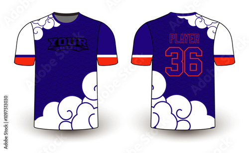 All sports player jersey design with an elegant edgy and wild look. Sports gear template mockup perfect fit for all sports. The designs that go on casual wear, shirts, fashion apparel, and all kind 