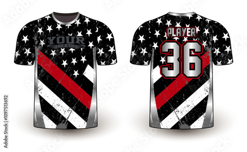 All sports player jersey design with an elegant edgy and wild look. Sports gear template mockup perfect fit for all sports. The designs that go on casual wear, shirts, fashion apparel, and all kind 