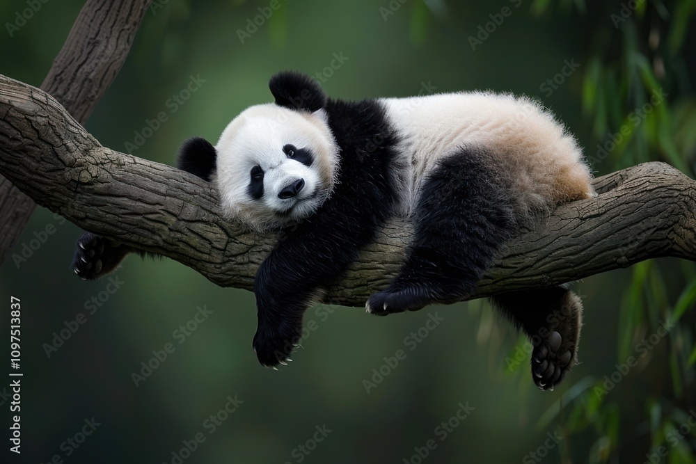Fototapeta premium Panda wildlife animal mammal.